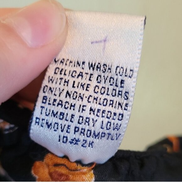 Vintage Regatta Black Orange Floral Midi Maxi Skirt - Picture 6 of 6